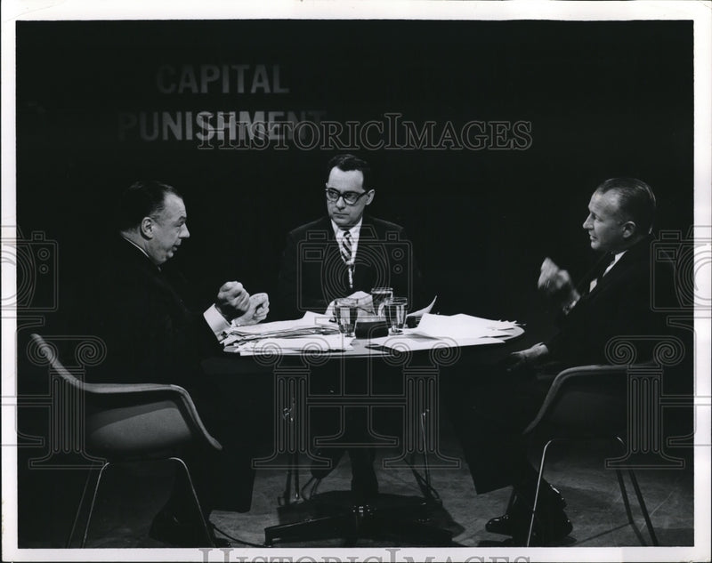 Load image into Gallery viewer, 1960 Press Photo Gov Michael DiSalle NH Atty Gen Lewis Wyman &amp; newsman Bichl
