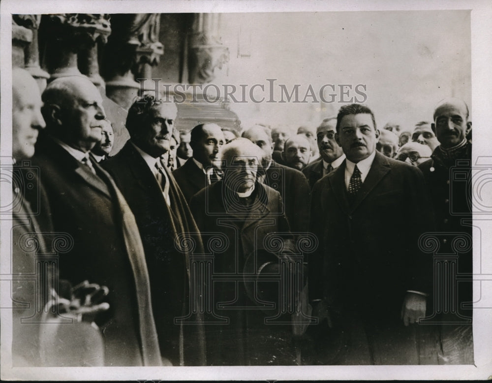 1927 Press Photo Mr Herrick US Amb at Rheims, France Cardinal Lucan