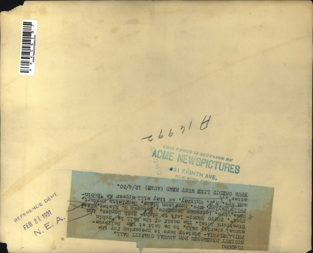 1930 Press Photo Philadelphia Pa Charity Ball, Borden, Howe, Saunders