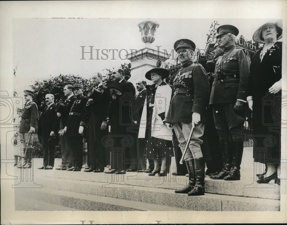 1934 Press Photo Memorial Day in France Mrs A Kipling,FW Beekman,F Jaques