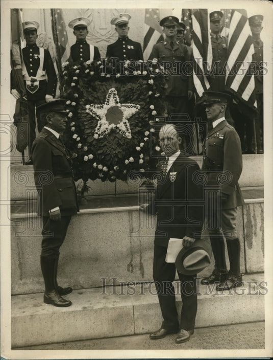 1930 Press Photo Gen JA Le Jeune, asst Sec of War H MacNider, Gen F Parker