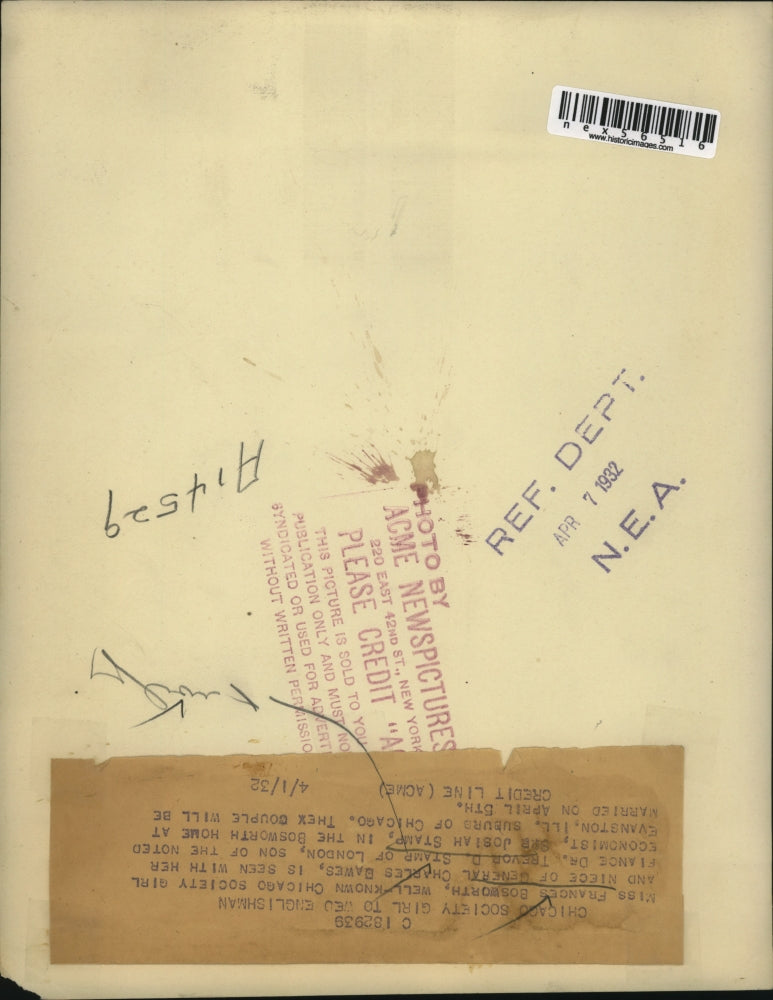 1932 Press Photo Frances Bosworth Niece of General C Dawes Dr Trevor D Stamp