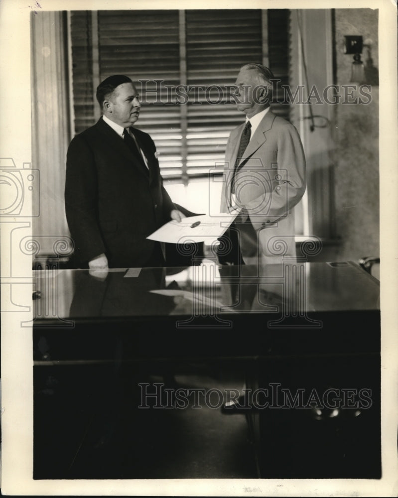 Load image into Gallery viewer, 1936 Press Photo Florida Governor Dave Sholtz, Senator Scott M. Laftin
