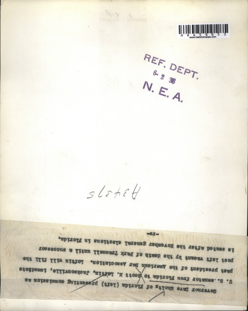 1936 Press Photo Florida Governor Dave Sholtz, Senator Scott M. Laftin