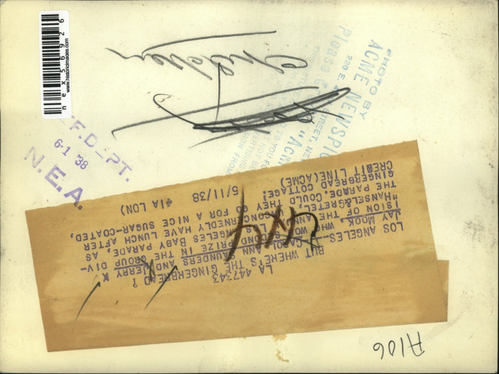 1938 Press Photo LA Calif Carol Ann Saunders & Jerry Jay Mook baby parade