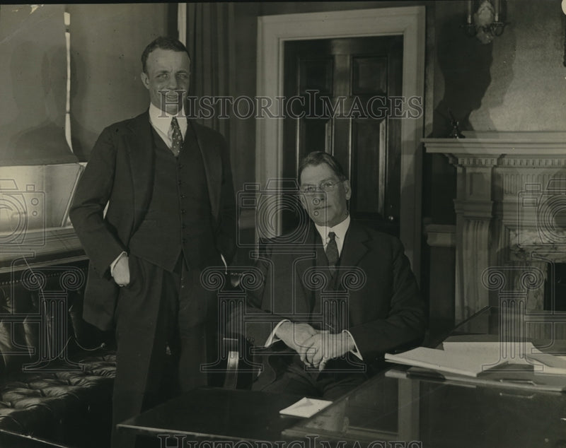 Load image into Gallery viewer, 1924 Press Photo Curtis WilburSec of the Navy &amp;Theo Roosevelt Asst Sec
