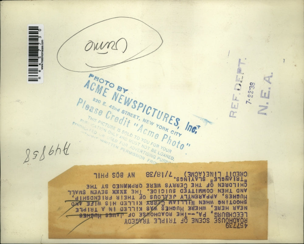 1938 Press Photo The Roadhouse of James Highes