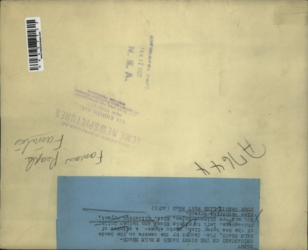 1927 Press Photo Sunny Sands at Palm Beach