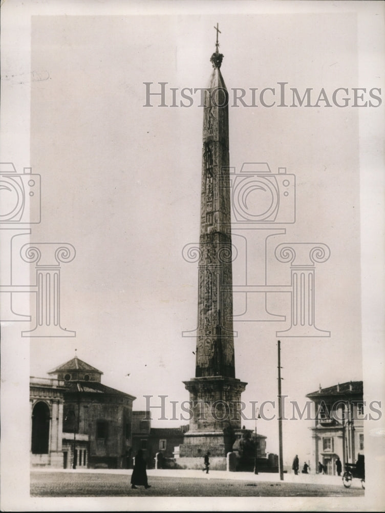 1937 Press Photo Rome Italt obelisk in Piazza di San Giovanni