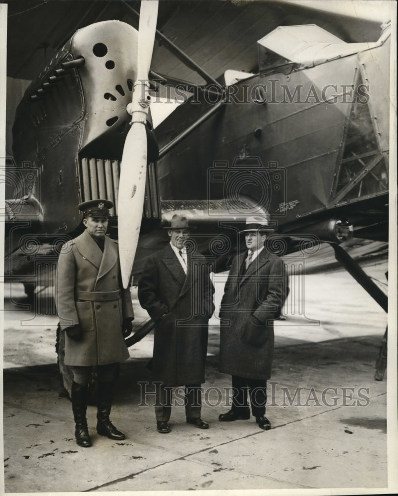 1928 Press Photo Maj Howard Davidson , Maj Gen JE Fechet 7 FT Davison