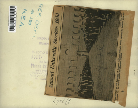 1933 Press Photo University of Southern Calif graduation ceremony