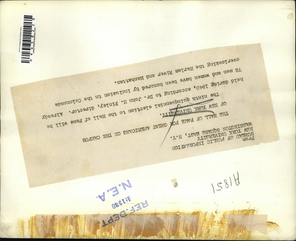 1940 Press Photo 9th Quinquennial Election,Hall of Fame: Campus' Great Americans