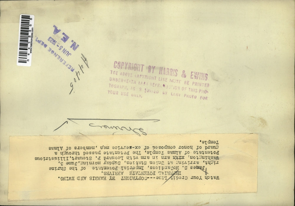 1923 Press Photo James McCandless, of Shriners, Leo Steuart & Almas Temple