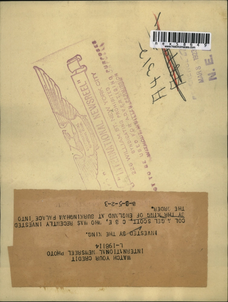 1923 Press Photo Col Angel Scott - nex58649