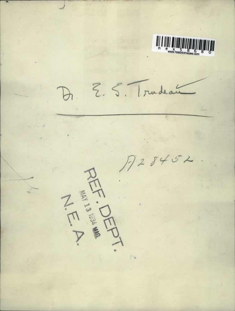 1934 Press Photo Dr ES Trudeau - nex58680