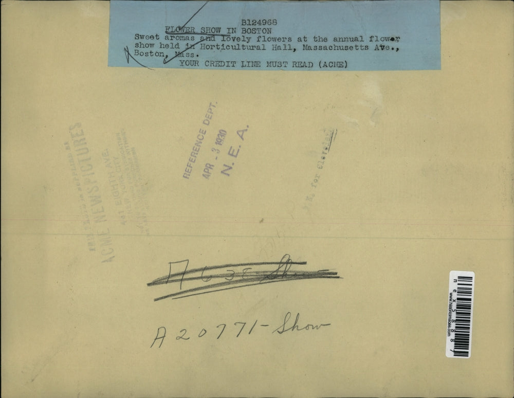 1930 Press Photo The Annual Flower show