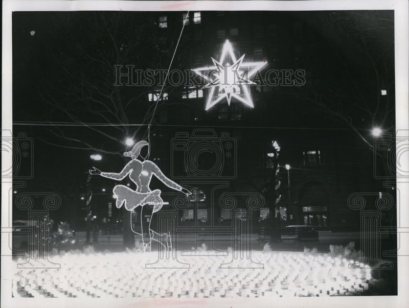 Load image into Gallery viewer, 1960 Press Photo Christmas decoration in neon lights

