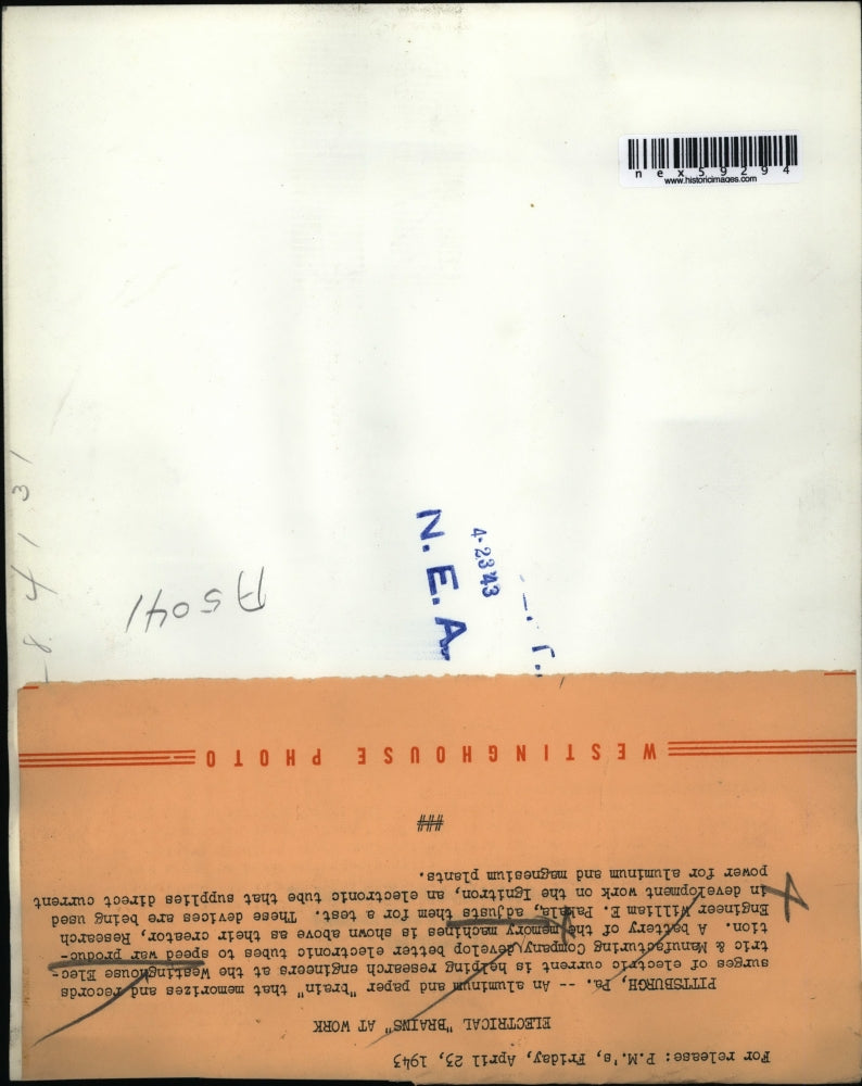 1943 Press Photo Electrical brains at work,Westinghouse Elec. & Manufacturing