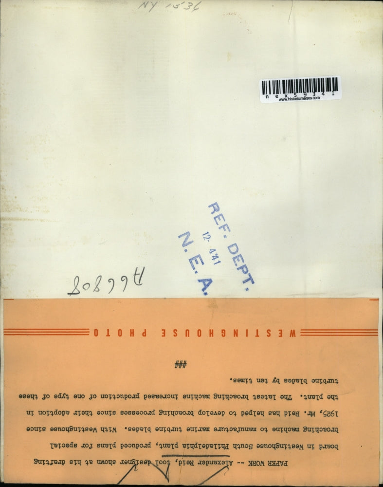 1941 Press Photo Alexander Reid, Westinghouse Tool Designer