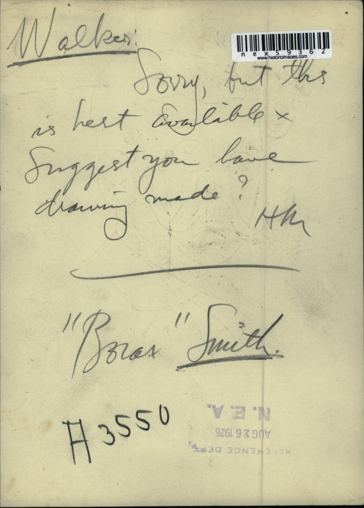 1926 Press Photo Boras Smith - nex59362 - nex59362