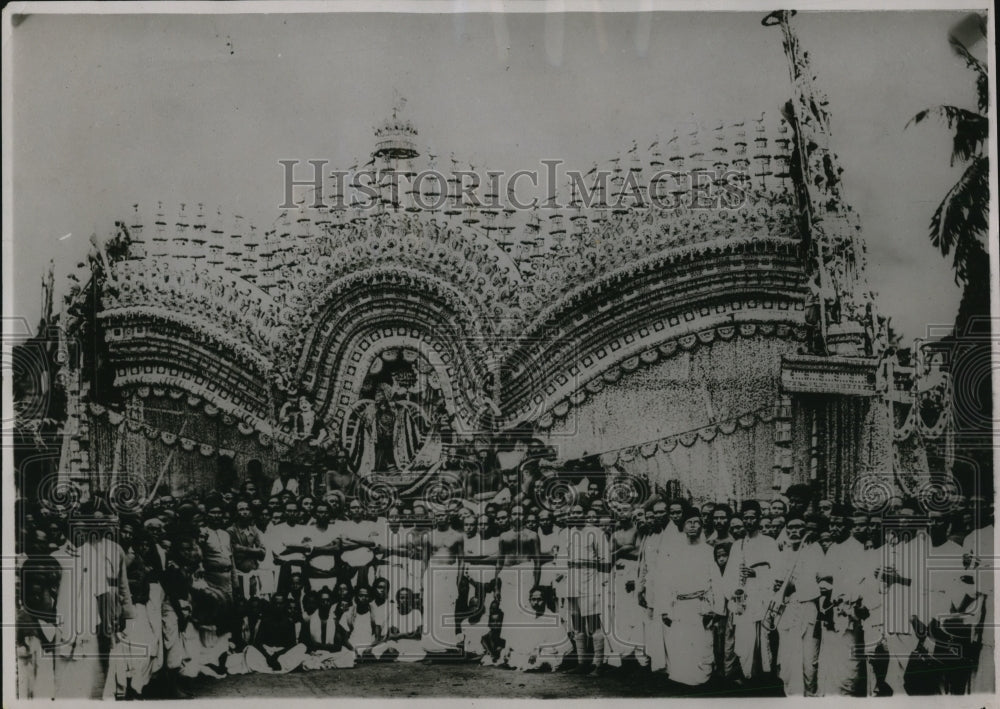 1937 Press Photo Palanquin of gold & silver for goddess in Kumbakonum India