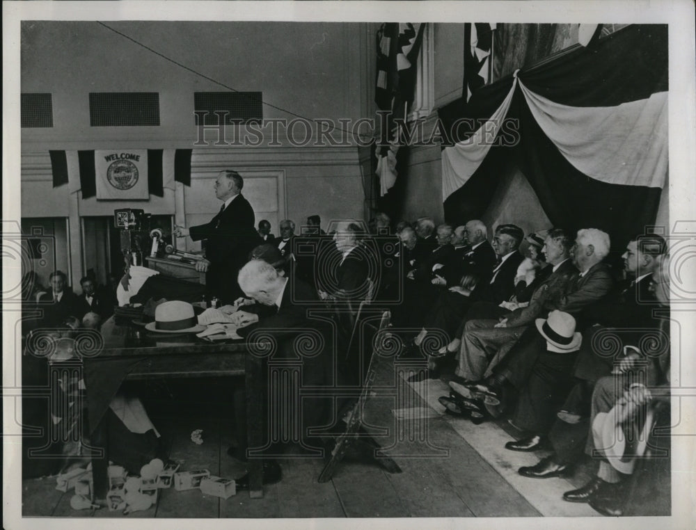1934 Press Photo Green Addresses labor leaders
