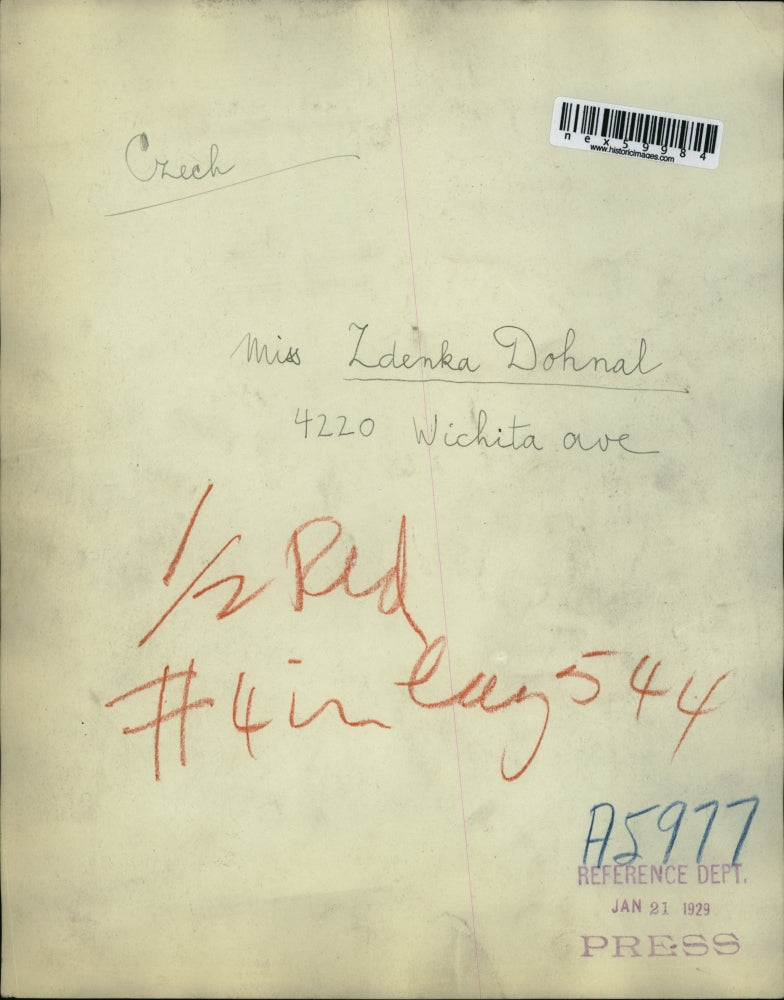 1929 Press Photo Czech Woman in Traditional Costume / Dress