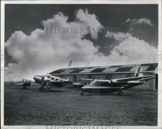 1958 Press Photo Rynel Gears fleet of five aircraft for sales and engineering