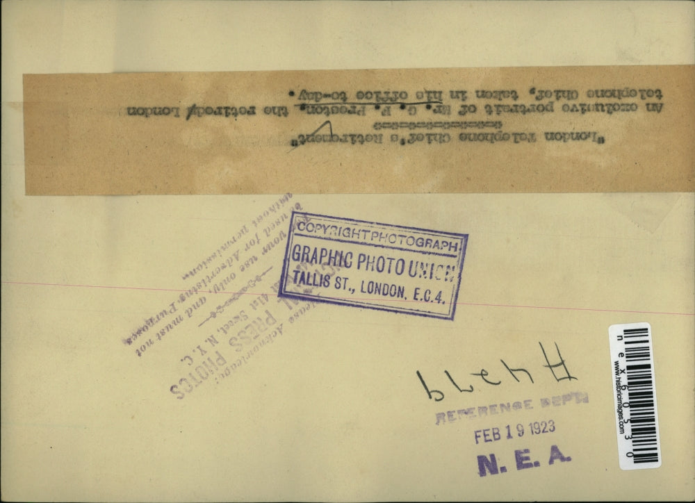 1923 Press Photo G.F. Preston, London Telephone Chief