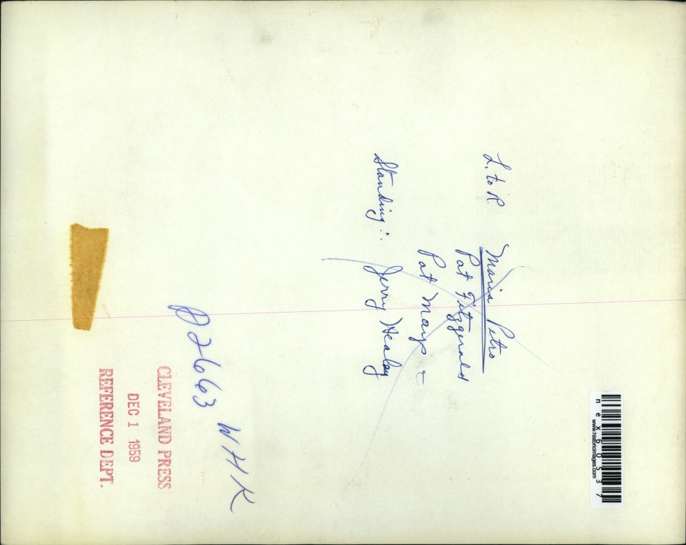 1959 Press Photo Maria Pitro, Pat Fitzgeraldn, Pat Mays, Jerry Healey