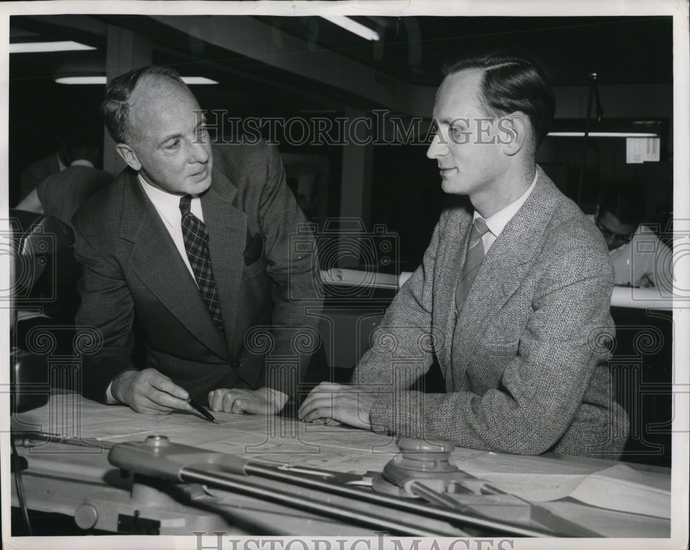 1957 Press Photo Nuclear Reactor Developers Harold Etherington, J. Pelser