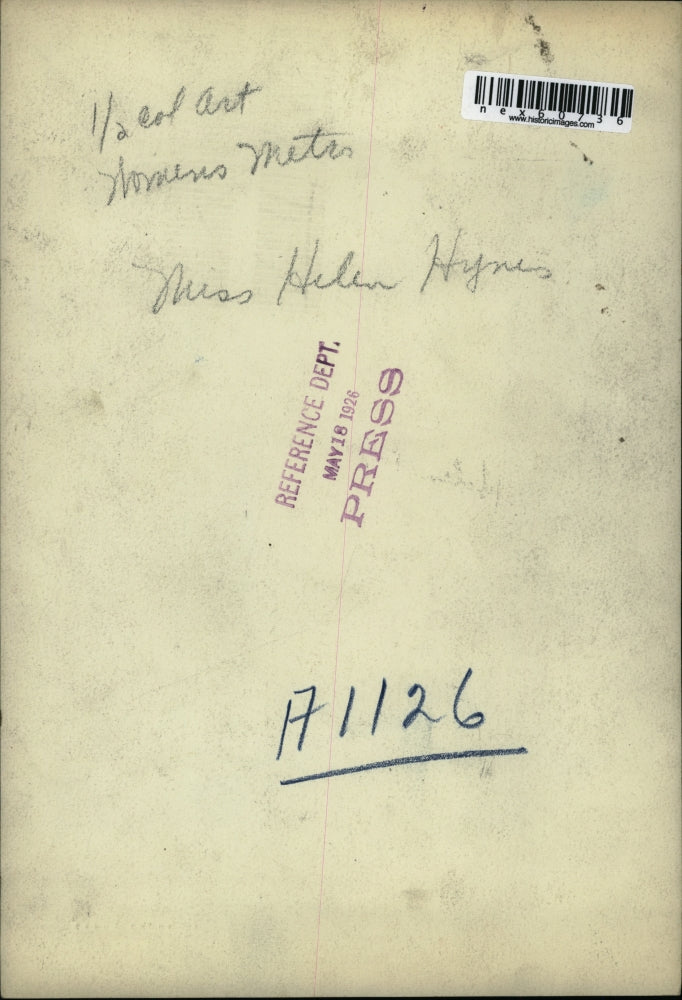 1926 Press Photo Miss Helen Hynes Portrait