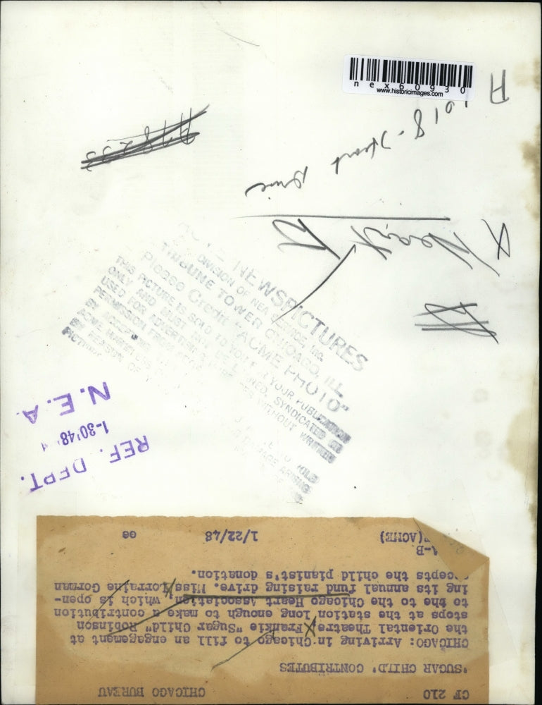 1948 Press Photo Chicago Heart Assoc campaign L Gorman & F Robinson