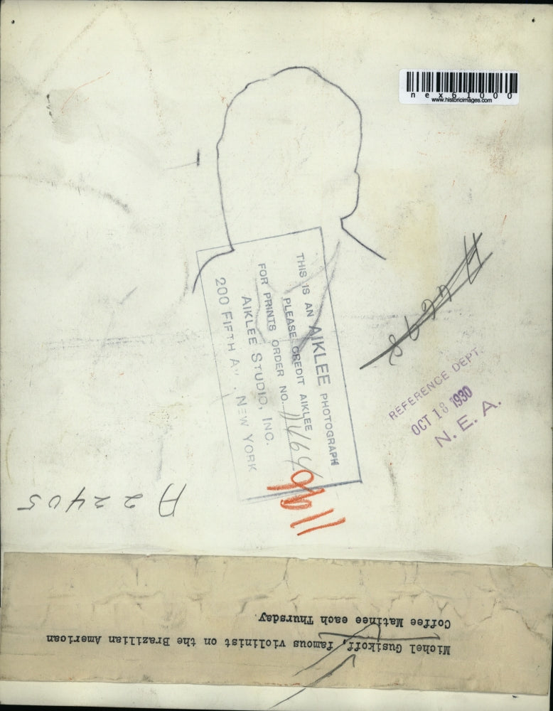 1930 Press Photo Michel Gusikoff violinist on Brazilian American Coffee Matinee