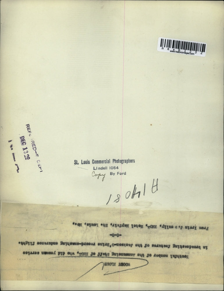 1929 Press Photo Woody Elose announcing staff at KNOX