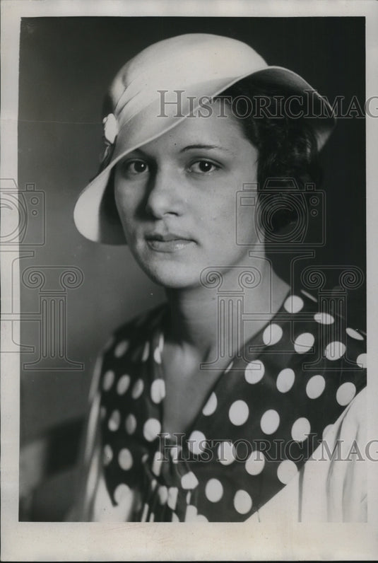 1934 Press Photo Frances Marie Prieto announces engagement- Historic Images