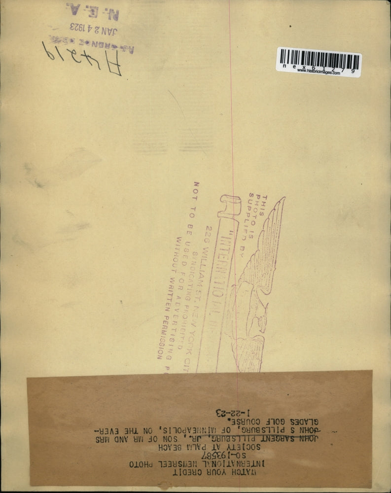 1923 Press Photo John Sargent Pillsburg Jr of Minneapolis golfing