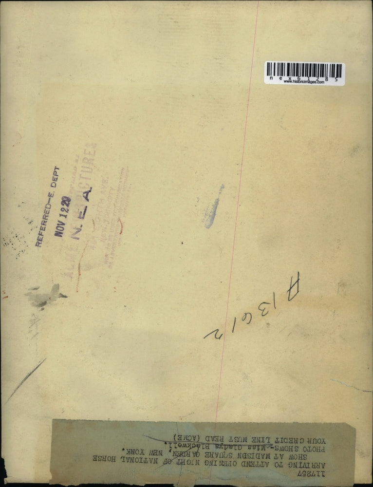 1929 Press Photo Gladys Blackwell at opening night Natl Horse show