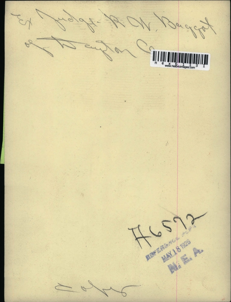 1926 Press Photo Ex Judge RW Baggot of Dayton Ohio