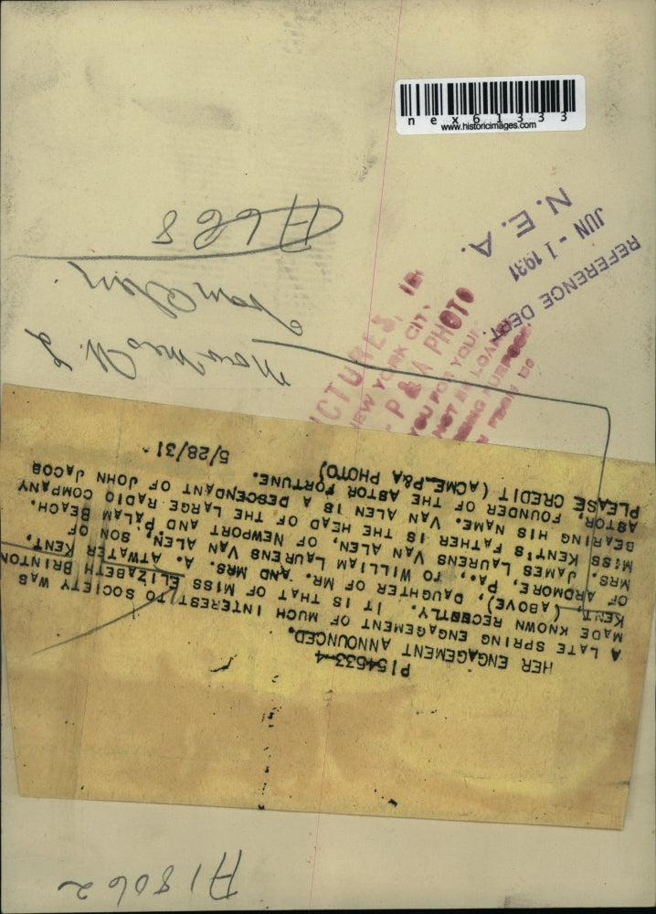 1931 Press Photo Elizabeth Brinton Kent & her Great dane at show