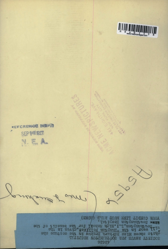 1927 Press Photo Barbara Brokaw for Hampton Follies NY HS play