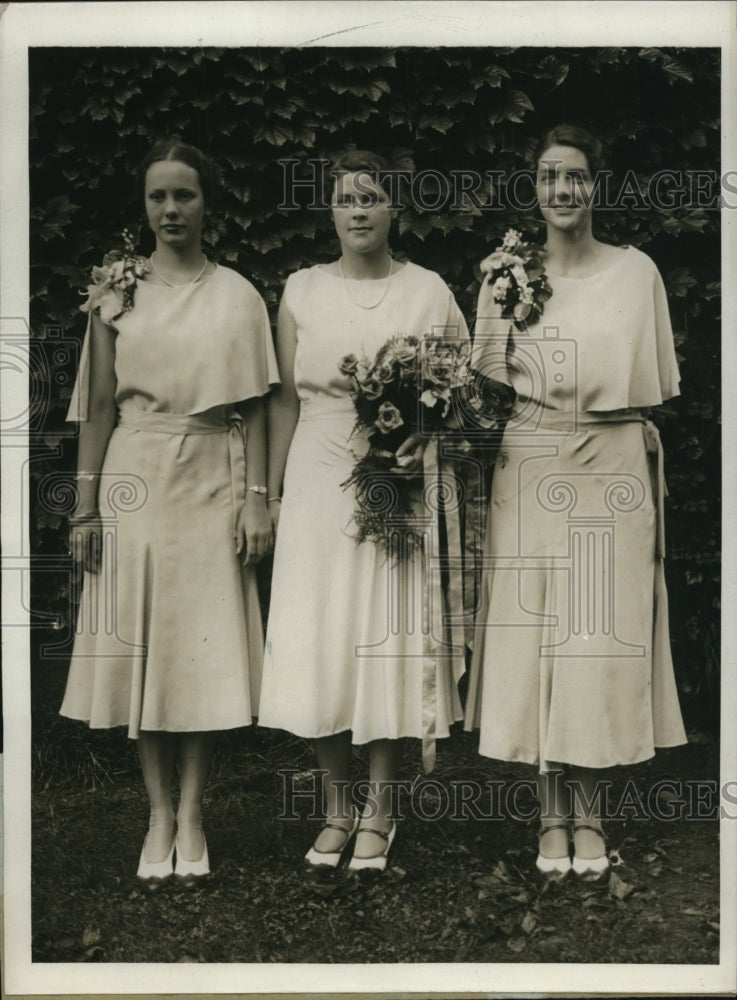 1930 Press Photo Wano McDill, Jane Pullman, Hope Slade Vassar College