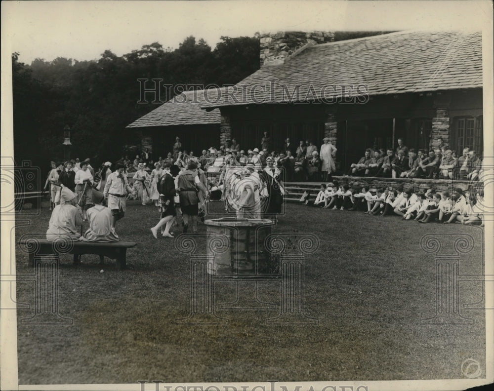 1928 Press Photo Girl Scout Training at Nottingham Fair