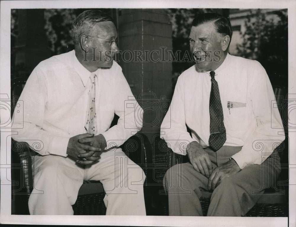 1936 Press Photo George Peek, Gov. Alfred Landon Republican candidate President