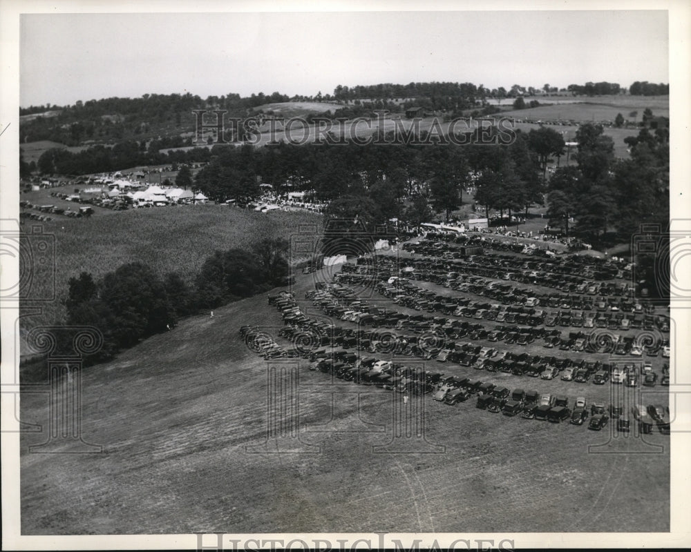 1936 Press Photo Cars at Campaign Rally of Governor Alf M Landon West Middlesex