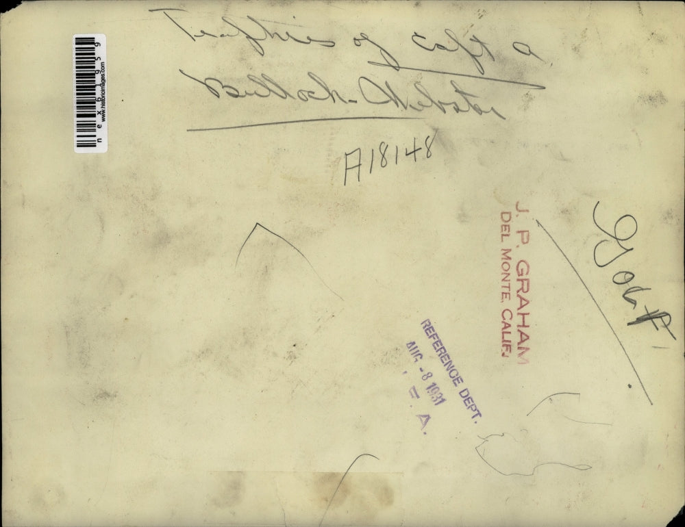 1931 Press Photo Trophies of Capt A Bullock Webster