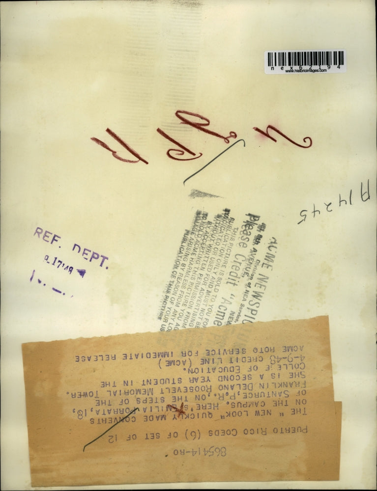 1948 Press Photo Emilia Porrata at Franklin Delano Roosevelt Memorial Tower