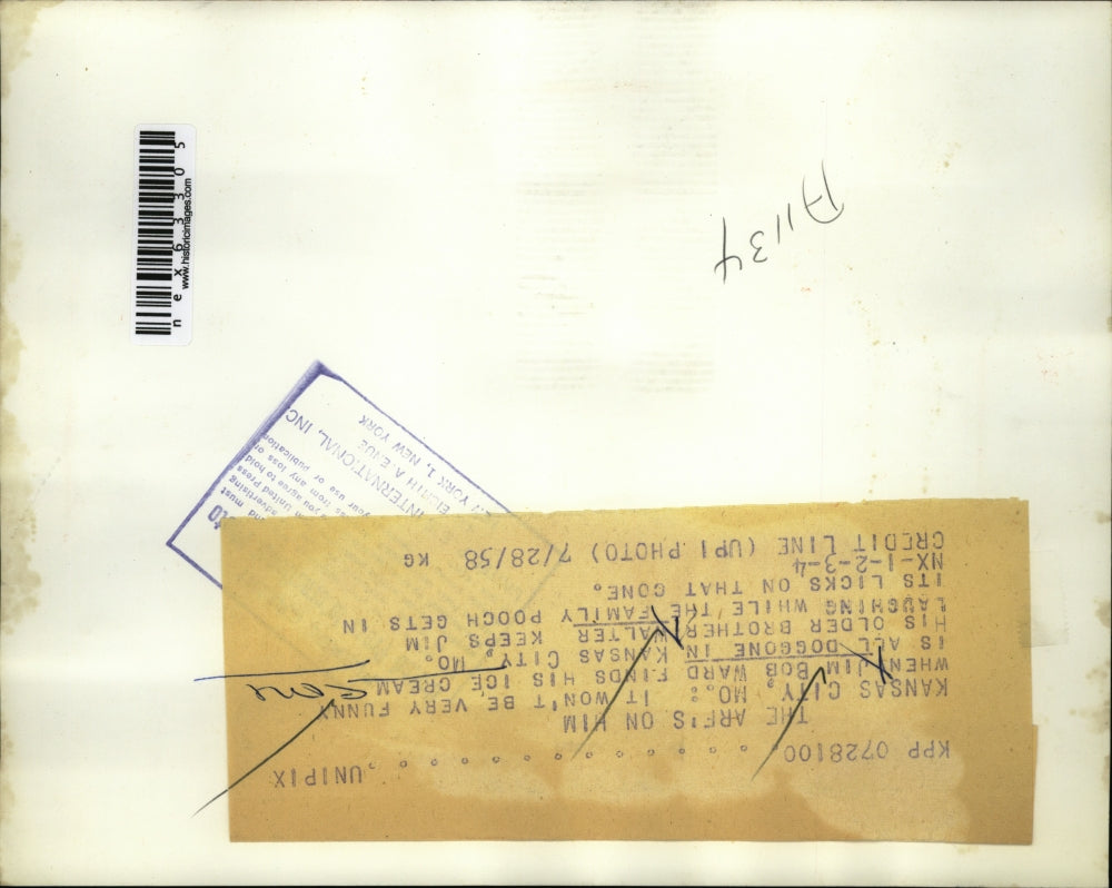 1958 Press Photo Jim Bob Ward with older brother Walter