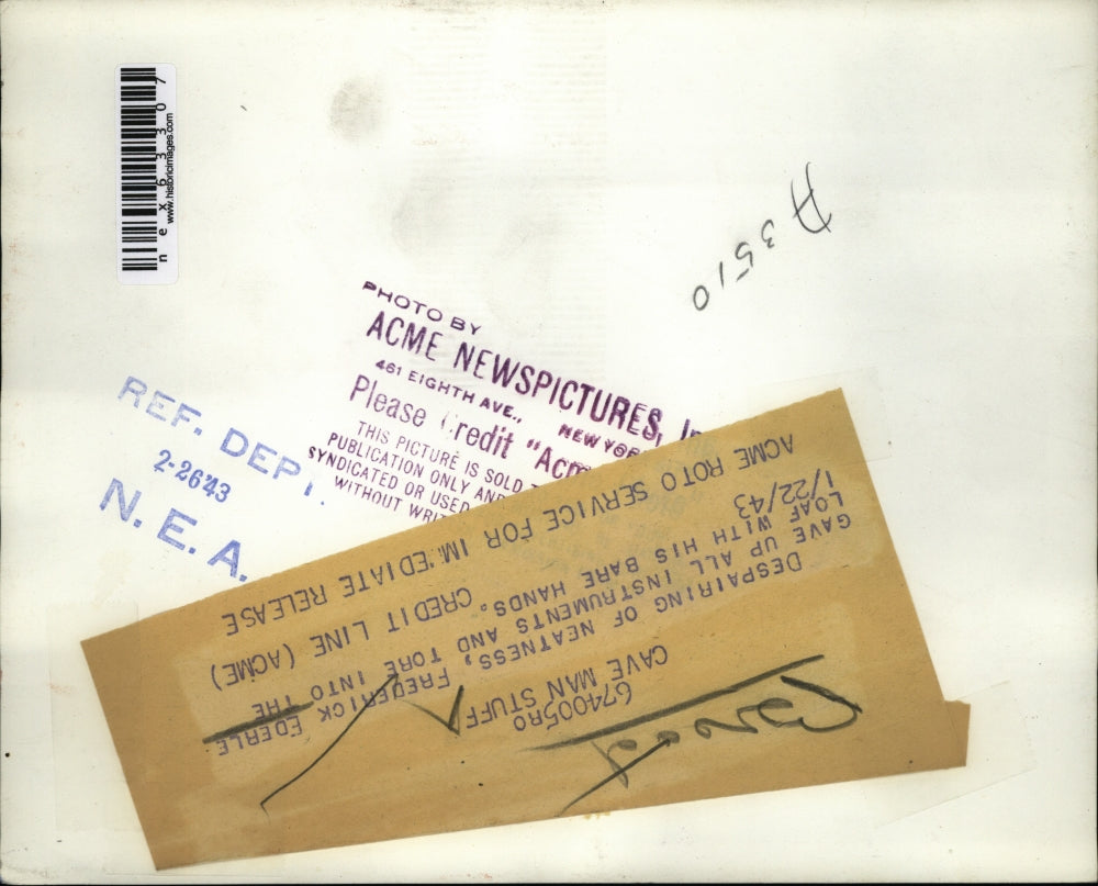 1943 Press Photo Frederick Ederle Despaired of Neatness