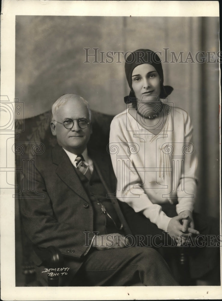 1929 Press Photo Dr.John Garland Pollard, elected Gov of Virginia w/ daughter